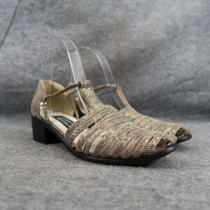 Stuart Weitzman Shoes Women 6 Sandal Dress Fashion Closed Toe Block Heel Slip On